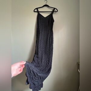 Black Silk Beaded Gown